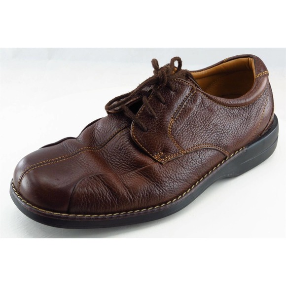 DOCKERS Derby Oxfords Brown Leather‎ Men Shoes Size 8 Medium - Picture 1 of 7